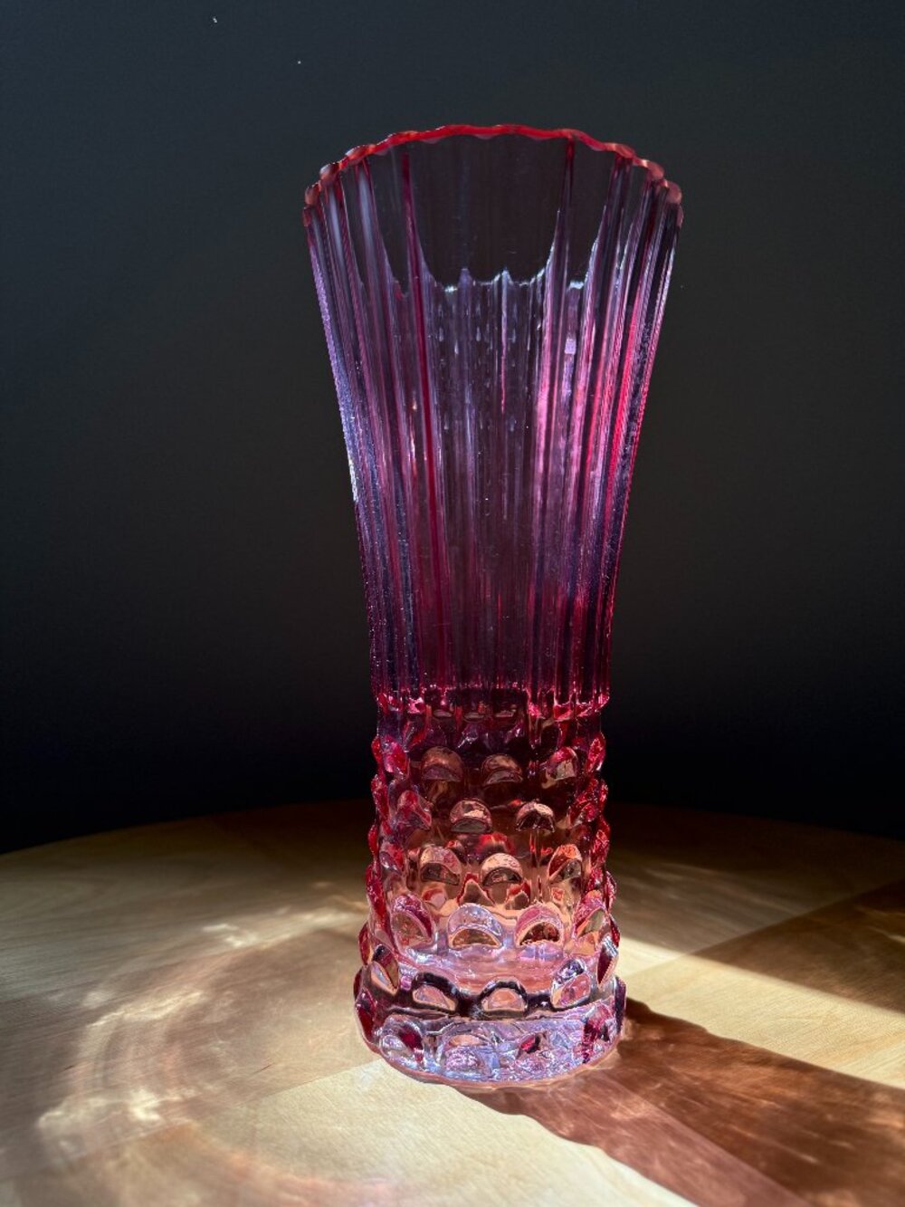 Rare 10" Neodymium c1930s Art Deco Pink Alexandrite Glass Vase Germany Bohemia